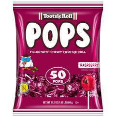 Tootsie Pops Raspberry shell with chewy center, a nostalgic snack option