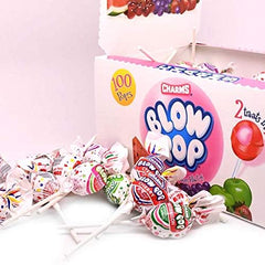 Tootsie Roll Charms Blow Pops assorted flavors offer a dual treat snack option