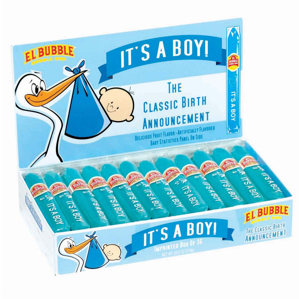 Tootsie Roll Dubble Bubble It's a Boy blue cigar box for gender reveal celebrations