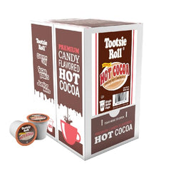 Tootsie Roll Hot Cocoa cup steaming, ready for a comforting cocoa moment.