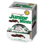 Tootsie Roll Junior Creamy Mints box front for easy movie-night snacking.