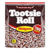 Tootsie Roll Midgees bag close-up, resealable packaging ideal for parties.