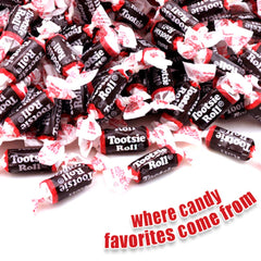 Tootsie Roll Midgees party-favor display, ideal for wedding receptions and buffets.