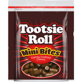 Tootsie Roll Mini Bites unwrapped, convenient on-the-go snack.