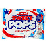 Tootsie Roll patriotic USA flag charms sweet pops displayed for a parade