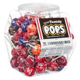 Tootsie Roll Pops bulk tub front view shows 90 lollipops for party buffets.