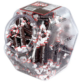 Tootsie Roll tub with 280 individually wrapped chocolates for office snacking.