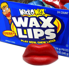 Tootsie Roll Wack-O-Wax Lips Cherry party scene.