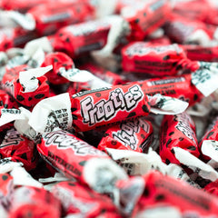 Tootsie Roll Watermelon Frooties closeup – chewy pink candy pieces