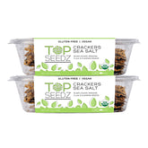Top Seedz sea salt seed crackers 2-pack front view for on-the-go snacking