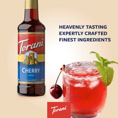 Latte prepared with Torani Cherry Syrup delivering authentic coffeehouse cherry flavor.