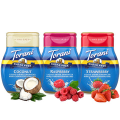Torani Coconut sugar-free liquid drink enhancer bottle with tropical notes
