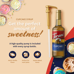 Torani Cupcake Syrup added to an ice-blended drink for dessert-like sweetness.