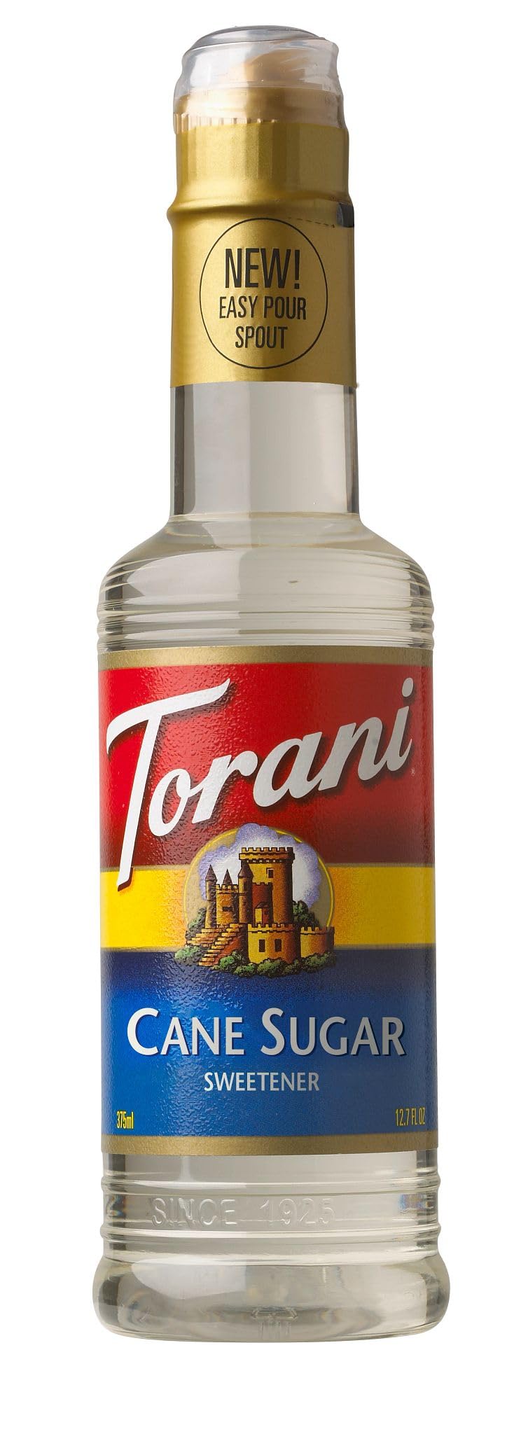 Torani flavored drink syrup bottle ideal for coffee and beverages.