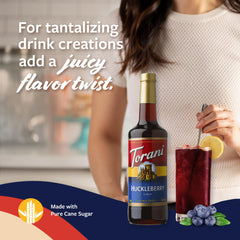 Cocktail preparation using Torani Huckleberry Syrup for fruity balance
