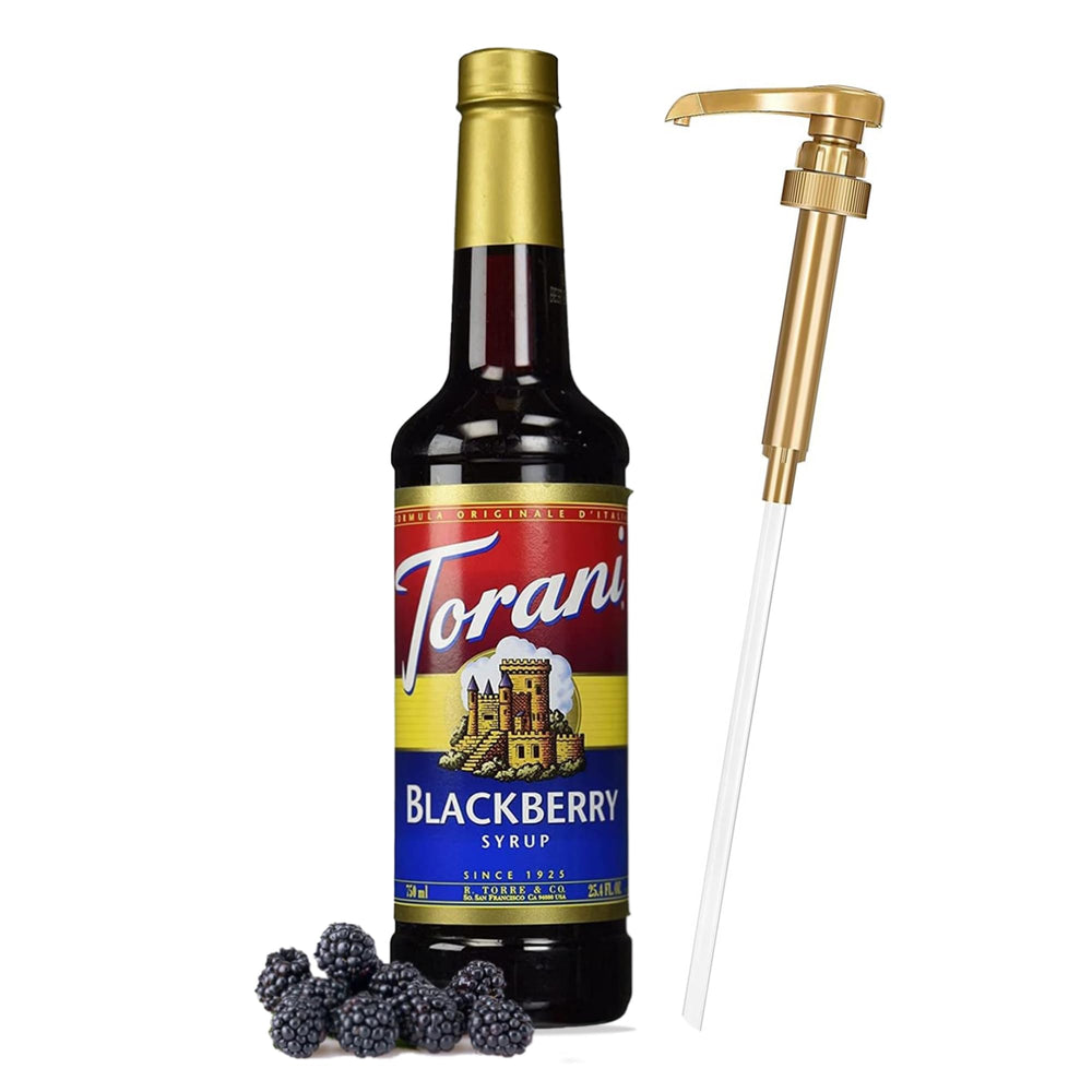 Torani Jimoco syrup pump dispenser for precise flavoring and mess-free pours.