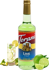 Torani Lime Syrup added to tea to brighten citrus notes.