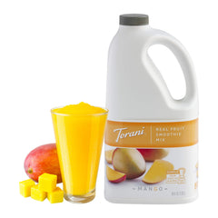 Torani Mango Real Fruit Smoothie Mix closeup highlighting natural fruit flavor