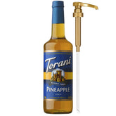 Torani pineapple sugar-free syrup bottle with pump for easy, mess-free flavoring