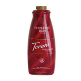 Torani Puremade Peppermint Bark bottle front, ready to elevate desserts.