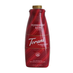 Torani Puremade Peppermint Bark bottle front, ready to elevate desserts.