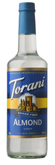 Torani Sugar Free Almond Syrup bottle adds calorie-free almond flavor to coffee