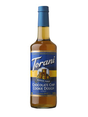 Torani sugar-free chocolate chip cookie dough bottle for coffee flavoring.