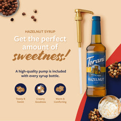 Latte art-ready Torani Sugar-Free Hazelnut Syrup for aroma-rich beverages