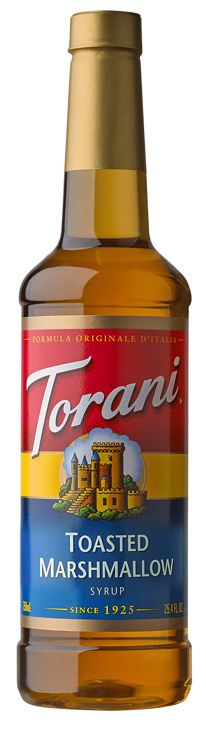 Torani Toasted Marshmallow Syrup bottle pour for at-home drinks and desserts.
