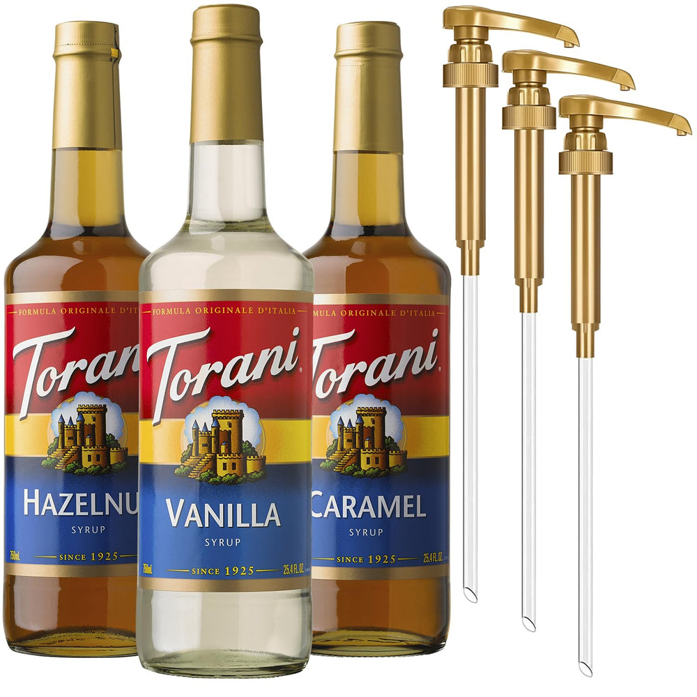 Torani Vanilla Syrup bottle with smooth vanilla notes for coffee and desserts
