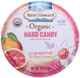 Torie & Howard pink grapefruit Tupelo honey candy tin in a compact 2 oz package.