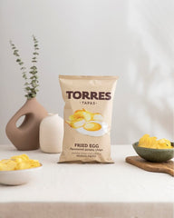 Torres Selecta Tapas Fried Egg chips ingredients panel, great base for tapas night.