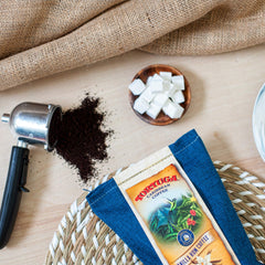 TORTUGA ground coffee beans closeup for a bold Caribbean-inspired cup.