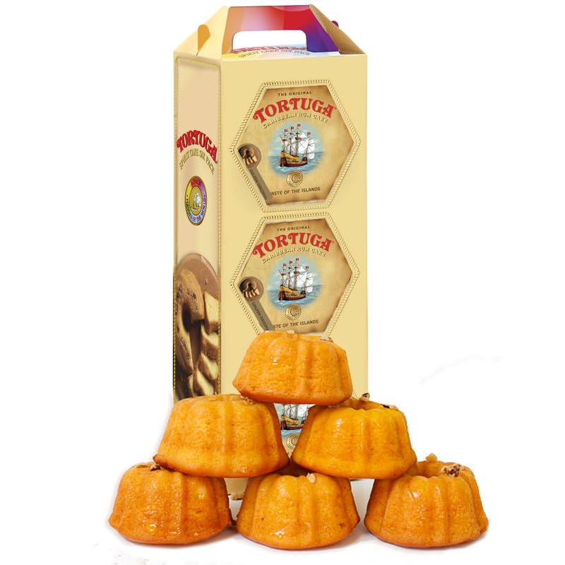 Tortuga rum cake gift set 6-pack, compact 4oz portions for party favors.