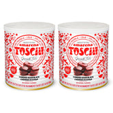 Toschi Amarena cherries in syrup bottle, ideal for home cocktails and desserts.