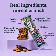 Tosi Nut Bars ingredients view with chia and flax for plant-based protein.