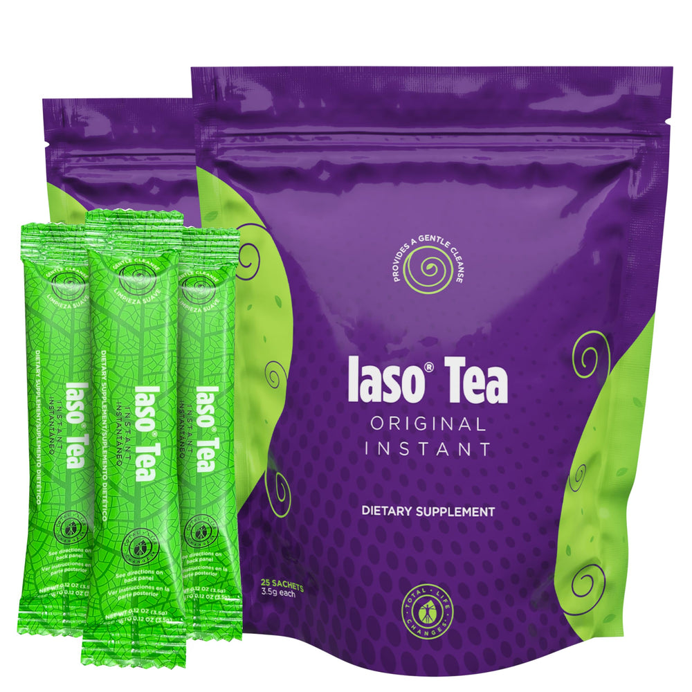 Total Life Changes Iaso Instant Tea Original sachet packaging for on-the-go cleanse