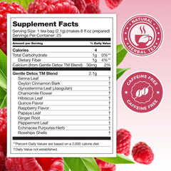 Total Tea Simming Detox Tea cup with steam highlighting hibiscus and raspberry flavors