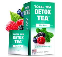 Total Tea Slimming Detox Tea bags in a box for easy daily digestion.