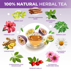 Total Tea Slimming Detox Tea chamomile bloom highlights calming, gentle support.