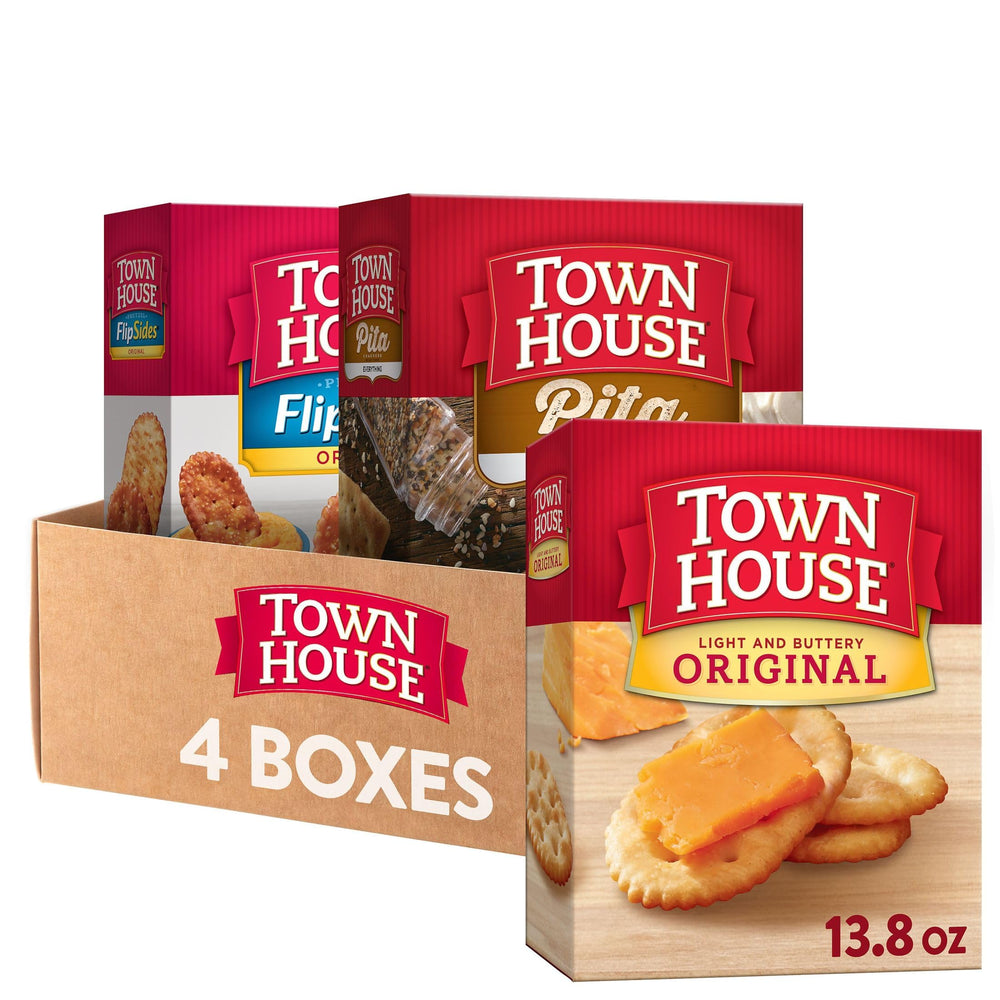 Town House Original crackers box ready for dipping and snacking.