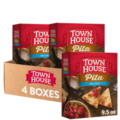Town House Pita Crackers Sea Salt packaging, perfect for pantry storage and quick snacking.