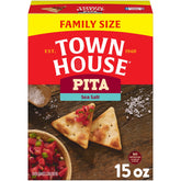 Town House Pita Sea Salt crackers with oven-baked crunch, ideal for dipping and sharing.
