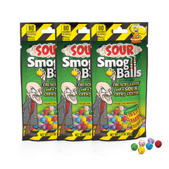 TOXIC WASTE Sour Smog Balls with crunchy shell and tangy center, ideal for sharing.
