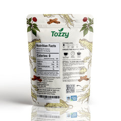 TOZZY tea bags close-up with pyramid sachets for flavorful steeping
