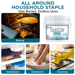 TradeGrade Pure Baking Soda Powder on kitchen surfaces showing natural cleaning effectiveness