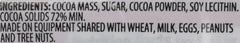 Trader Joe's 72% cacao Belgian chocolate bars shown as a vegan recipe ingredient.