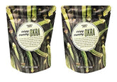 Trader Joe's Crispy Crunchy Okra bags ready for on-the-go snacking.