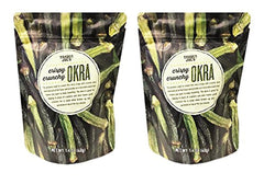 Trader Joe's Crispy Crunchy Okra bags ready for on-the-go snacking.