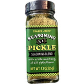 Trader Joe's Dill Pickle Seasoning bottle pour adds tangy pickle aroma to dishes.